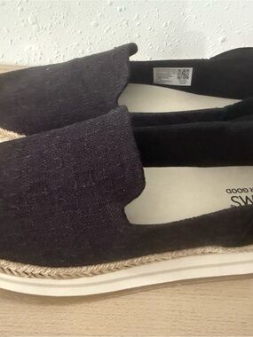 Toms Black Woven Slip-On Espadrille Sneakers